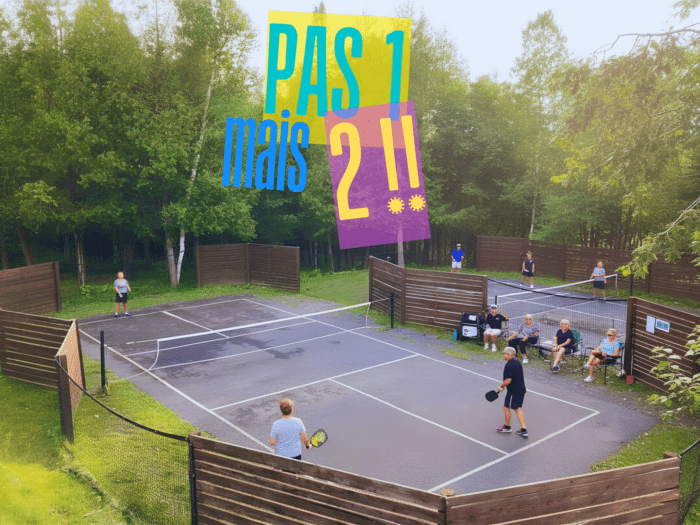 2 terrains de pickleball au Camping Aventure Mégantic