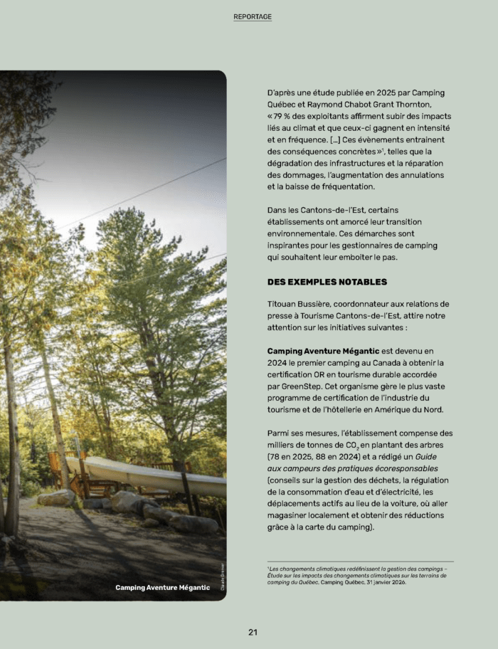 Article Revue Camper - Camping Aventure Mégantic