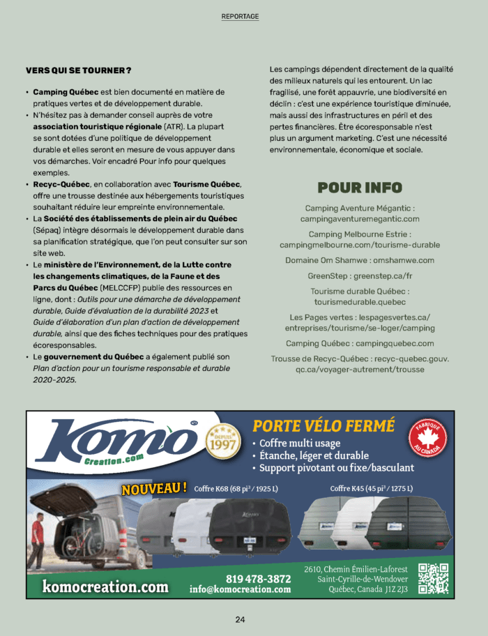 Article Revue Camper - Camping Aventure Mégantic