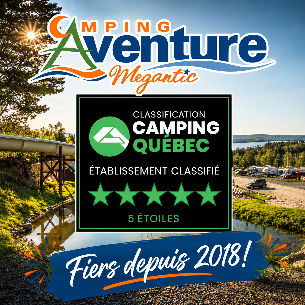 Classification 5 étoiles - Camping Aventure Mégantic